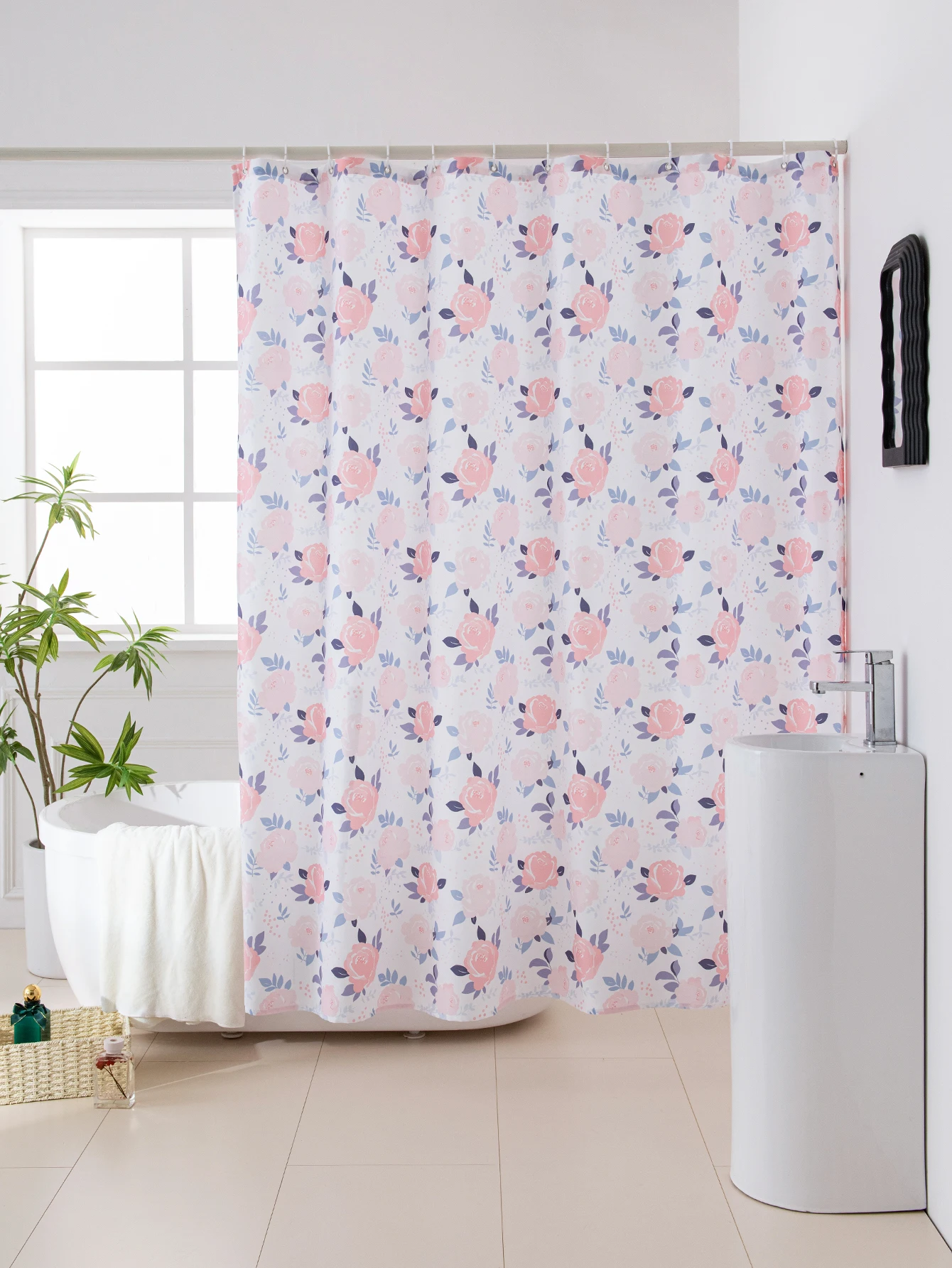 1 piece of small fresh flower series waterproof shower curtain suitable for bathrooms