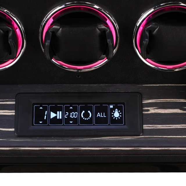 High-end wooden mechanical watch storage box, fingerprint unlocking 12-slot winding machine LCD touch security safe