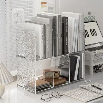 Estante Divisória Simples 4 Grid, Bookends Desktop de luxo, Rack do armazenamento do livro, Armazenamento Minimalismo Desk