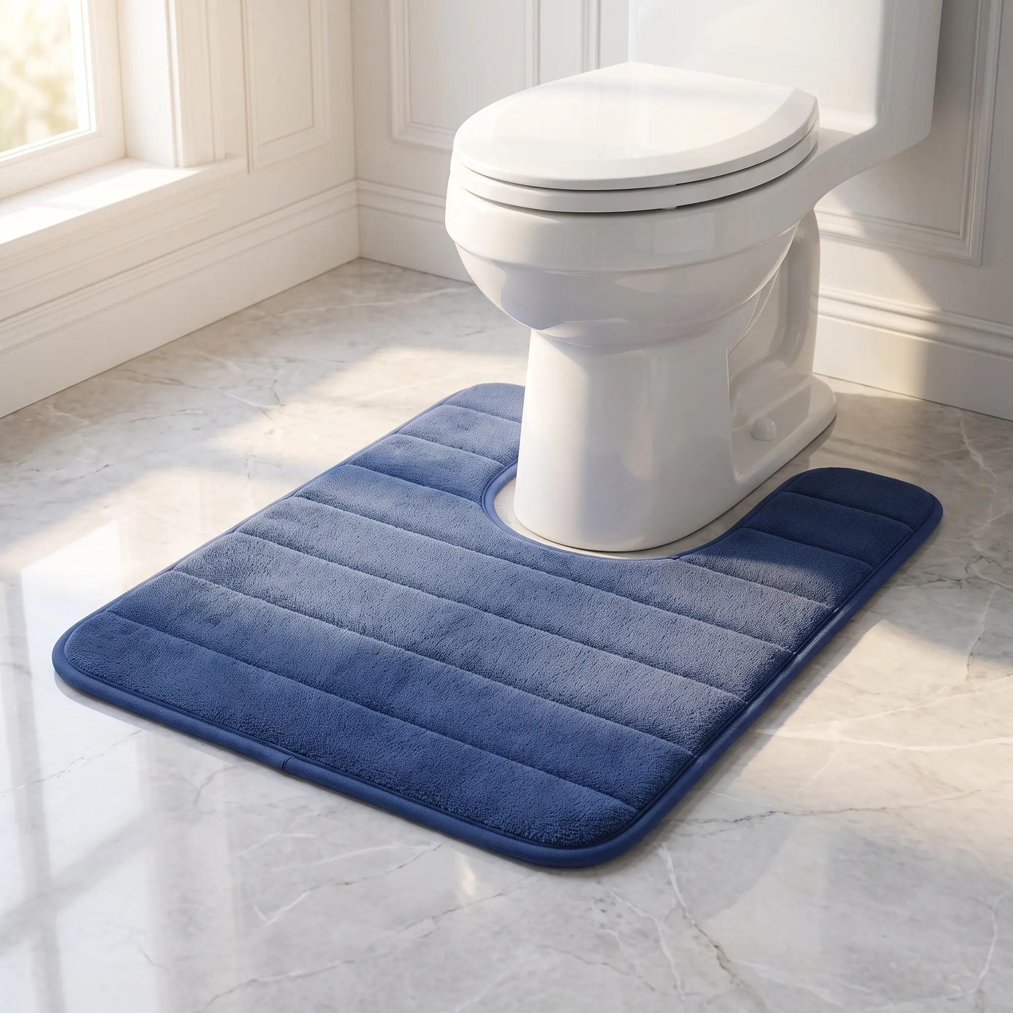 Non-slip Floor Mat Bathroom Shower Halloween Christmas 2PCS U-shaped Contour Toilet Rug Absorbent Thickened Fibers Prevents