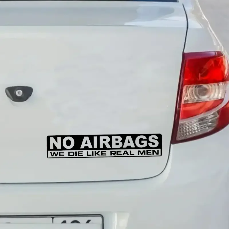 NO AIRBAGS We Die Like Real Men Funny Humor Car Sticker For Laptop Water Bottle Phone Truck Van SUV Motorcycle Vehicle Paint Win