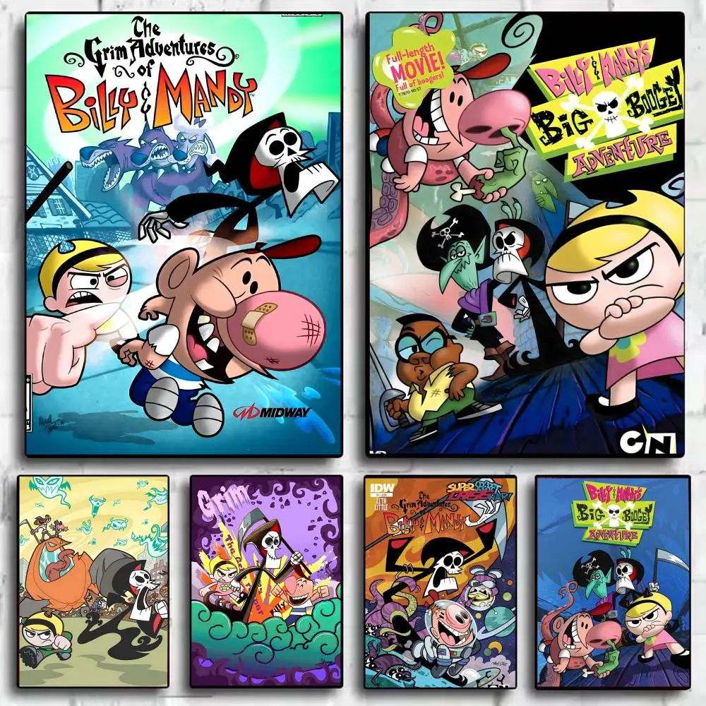 The Adventures B-Billy & Mandy Poster Perfect Sticker Self Adhesive for Office Home Theater Wall Art Decor Fancy Gift