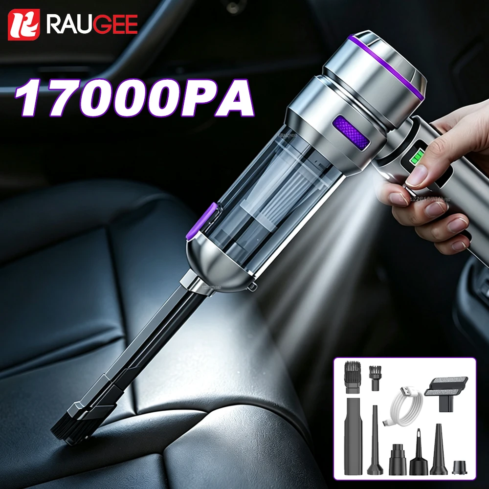 Wireless Vacuum Cleaner for Car Portable Brushless 3 Speeds Strong Suction Handheld Vacuum Cleaner for Car Interior Cleaning