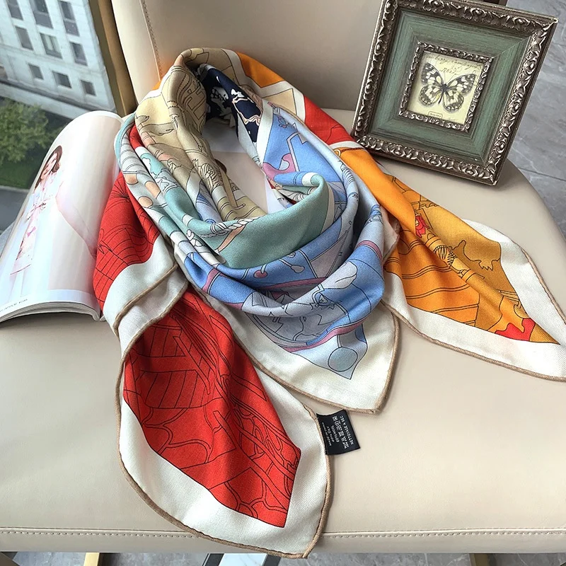 Wool Blanket Scarf Shawl Echarpe Double Sided Printing Womens Winter Wool Scarves Wraps 53\