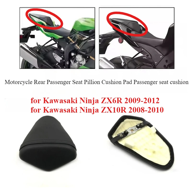 

Motorcycle Rear Passenger Seat Cushion Pad Passenger seat cushion for Kawasaki Ninja ZX 6R 10R ZX6R 2009-2012 ZX10R 2008-2010