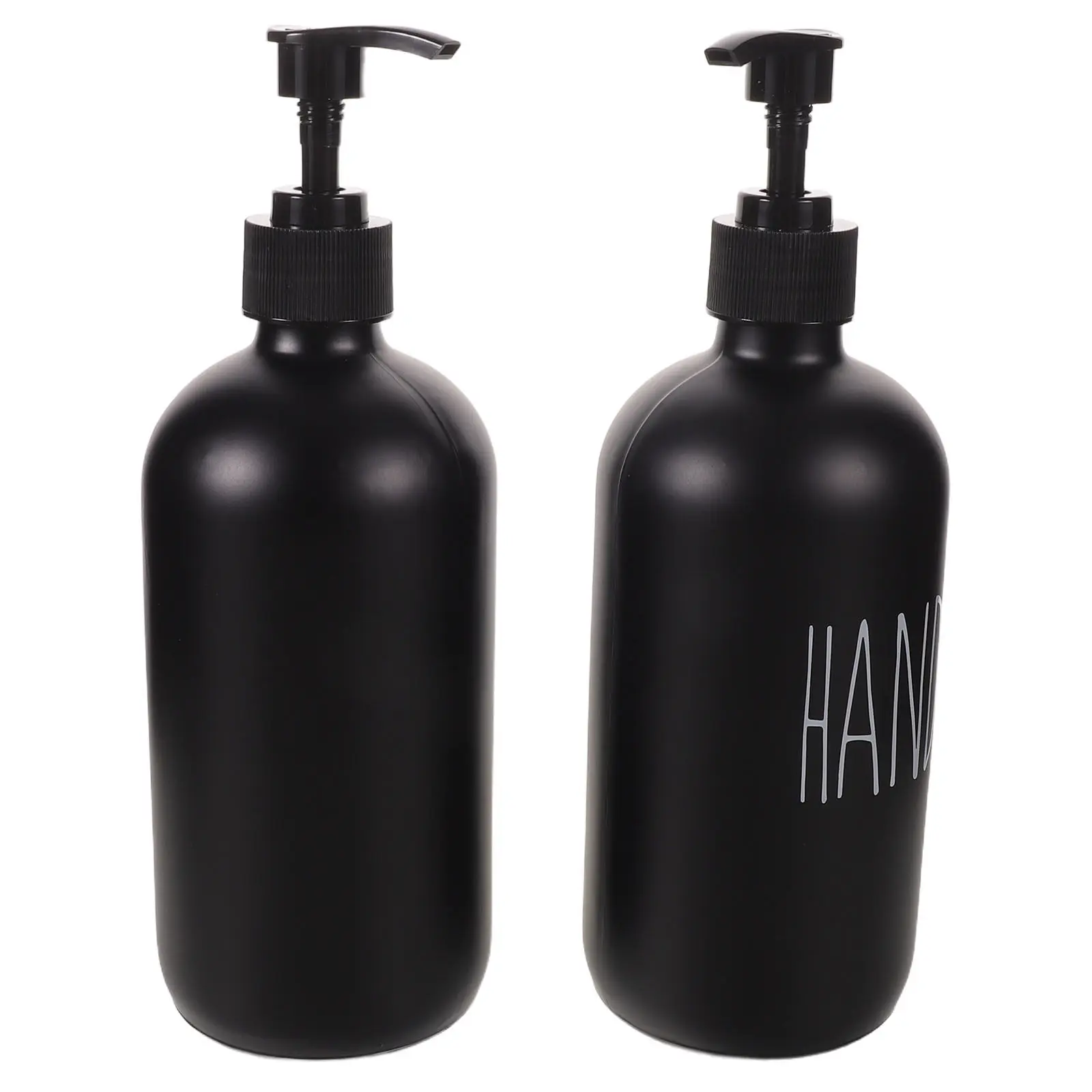 2Pcs Black Refillable Soap Dispenser Set Pump Bottles for Bathroom Kitchen Countertop Dish Soap Facial Cleanser