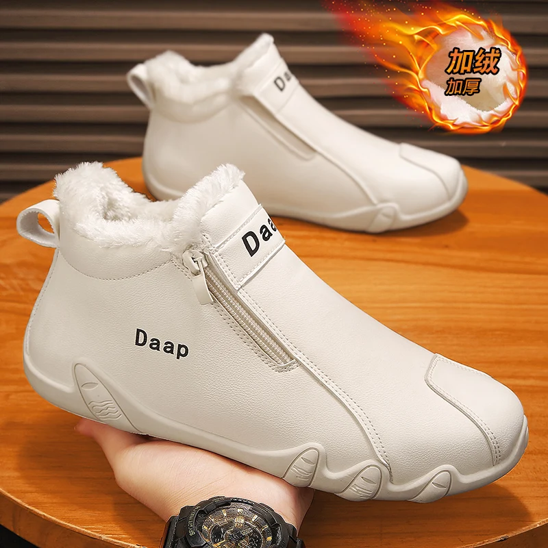 أحذية ثلج معزولة لعام 2025 للرجال، مبطنة بالفرو الصناعي ومضادة للانزلاق، مثالية لعيد المحاربين القدامى والتزلج أو التزلج على الجليد