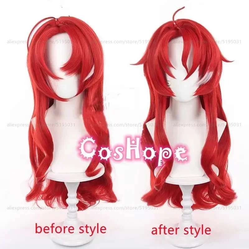 Silver Cosplay Wig 70cm Long Curly Wave Wig Red Wig Cosplay Anime Cosplay Wigs Heat Resistant Synthetic Wigs