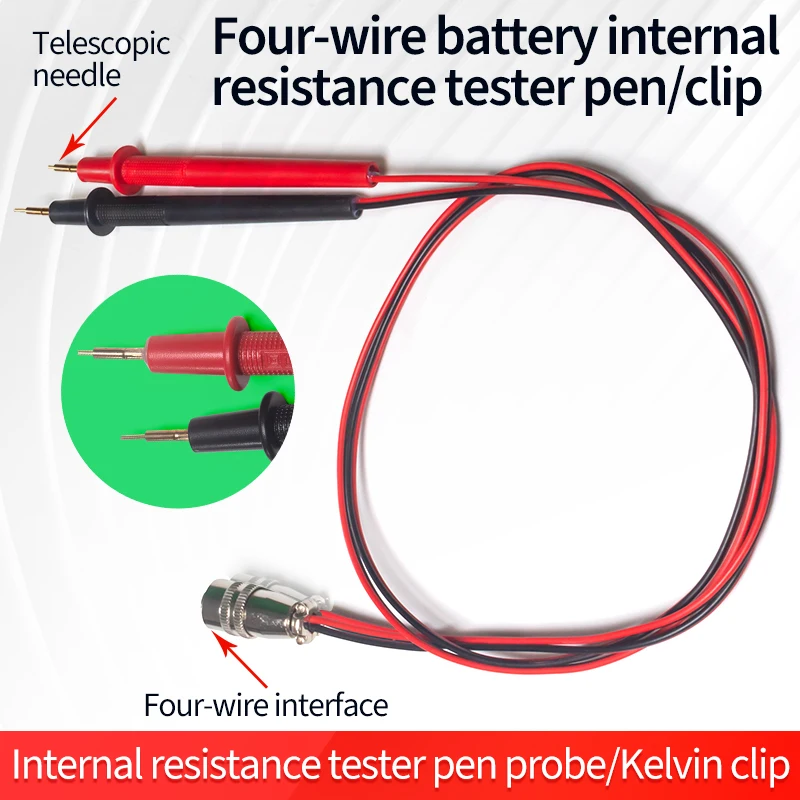 Imagem -02 - Quatro Fios de Resistência Interna Reforçada Tester Probe Pen Strenthened Teste Probe Pin Kelvin Clip Pen Yr1035 Use a Bateria