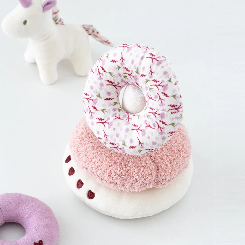Jouet à empiler en peluche licorne pour bébé, cadeaux pour garçons et filles, encourage le développement sensoriel, jouets de dessin animé pour tout-petits, jouet de jeu à empiler doux