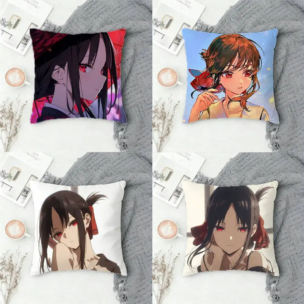 

Kaguya-sama Love Is War Kaguya-sama Double-sided Printed Square Pillow Cover Decorative Cushion Cover for Sofa Bedroom Bedside