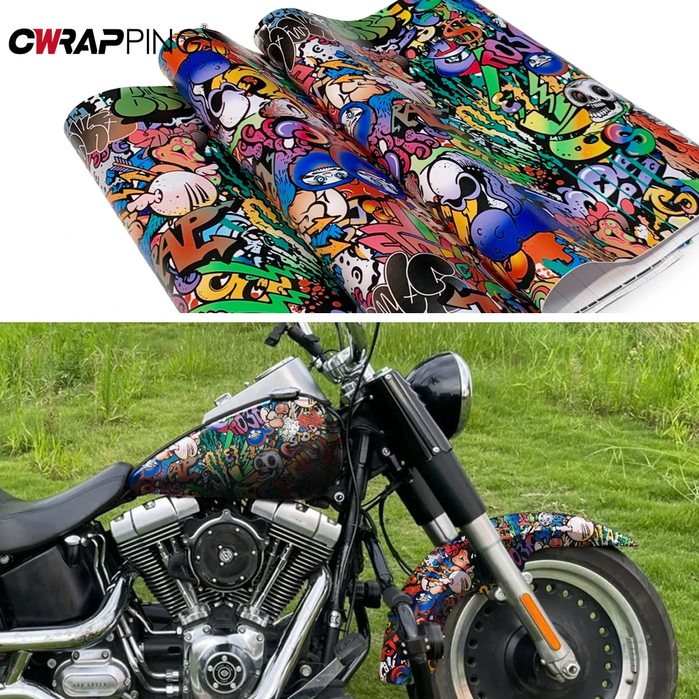 Graffiti-Camouflage-Folie, wasserfest, selbstklebende Aufkleber für die Autoverpackung, Vinylpapier für die Karosseriebedeckende Kohlefolienfolie