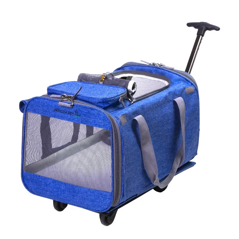 

Cat bag out trolley large capacity two pet trolley case portable large cat box dog bag cat pet bag