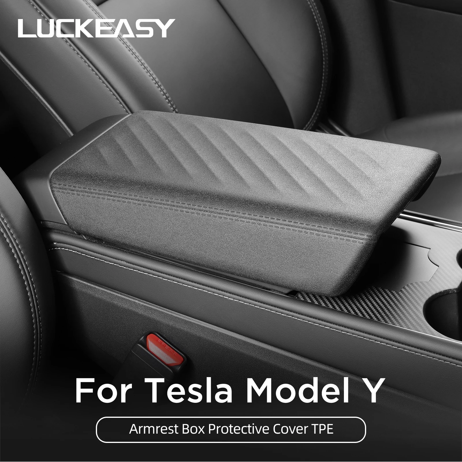 

For Tesla Model Y 2024-2025 Armrest Box Protective Cover Central Control Armrest TPE Protector Mat Car Interior Accessories