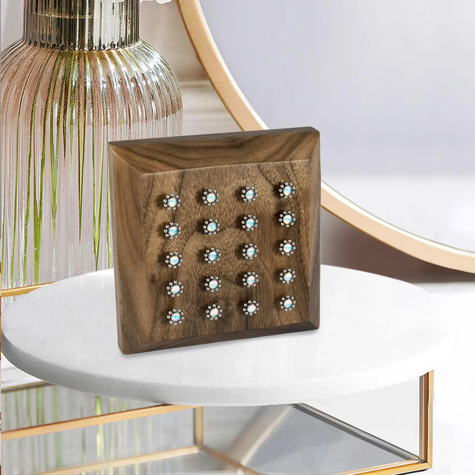 Jewelry Display Stand Wooden Piercing Accessories Holder for Retail Counter and Personal Jewelry Storage