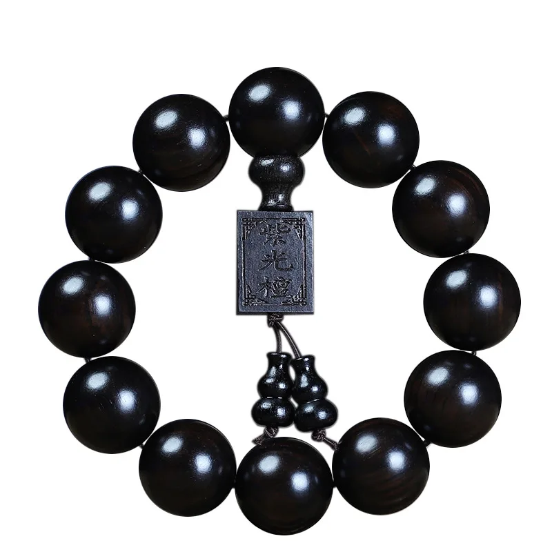 

Ebony Sandalwood Beaded Bracelets for Men Women 108 Beads Handcrafted Small Hole Prayer Beads Meditation Mala Gifts