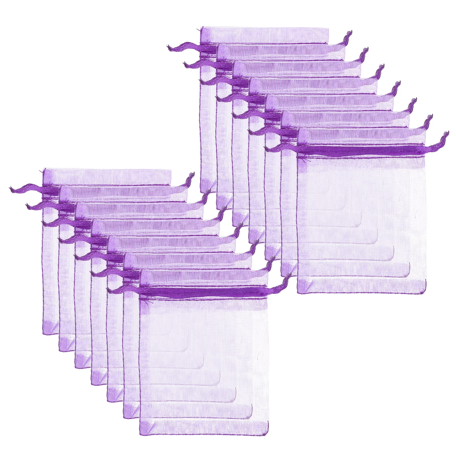 

100Pcs Organza Drawstring Pouches Purple 8x10cm Sheer Mesh Bags Party Favor Candy Wedding Treat Packaging Gift Bags