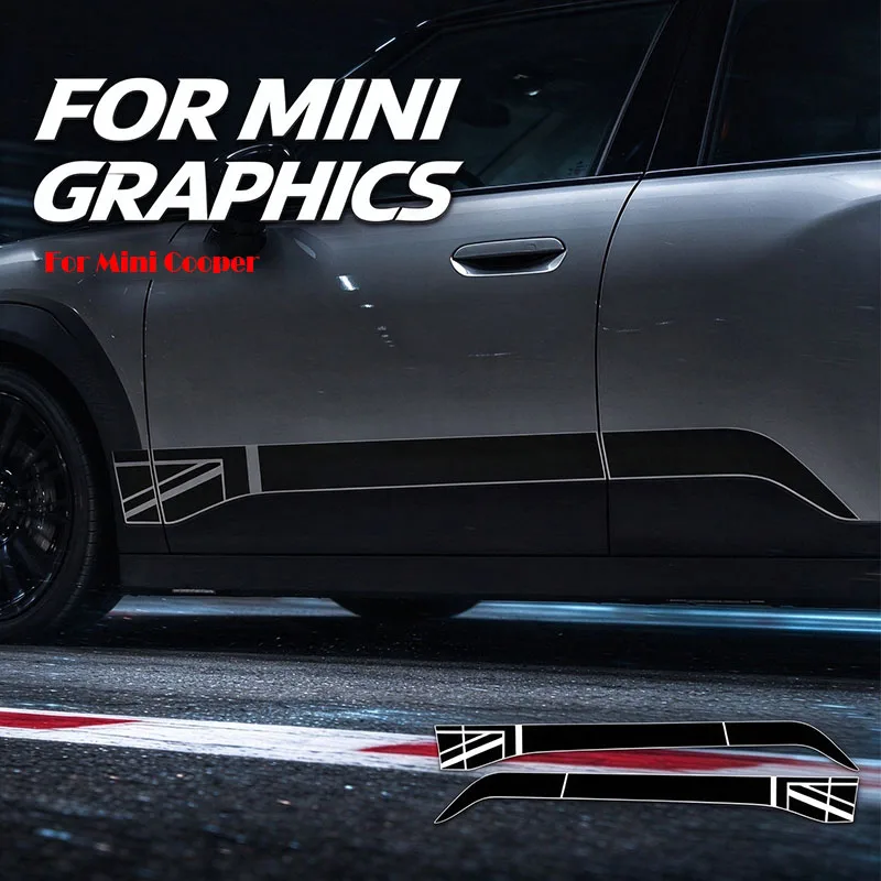 Pre-Cut Racing Livery Sticker For Mini Aceman J05 Electric Car Side Skirt Hood Rear Stripes Vinyl Decals Exterior Modification