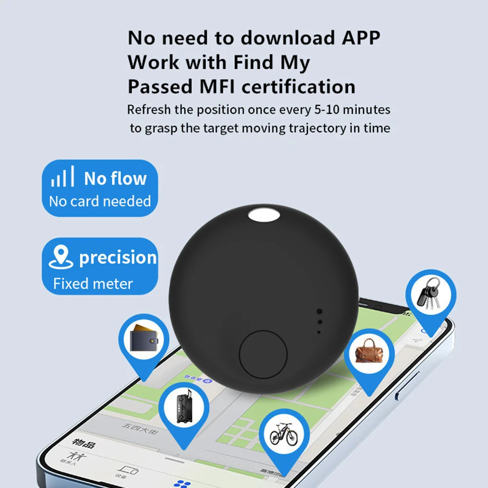 Air Tracker Smart Bluetooth Tracker Tag Works with iOS Find My App Tracking Locator Device Anti-lost Item Finder for Keys Bag