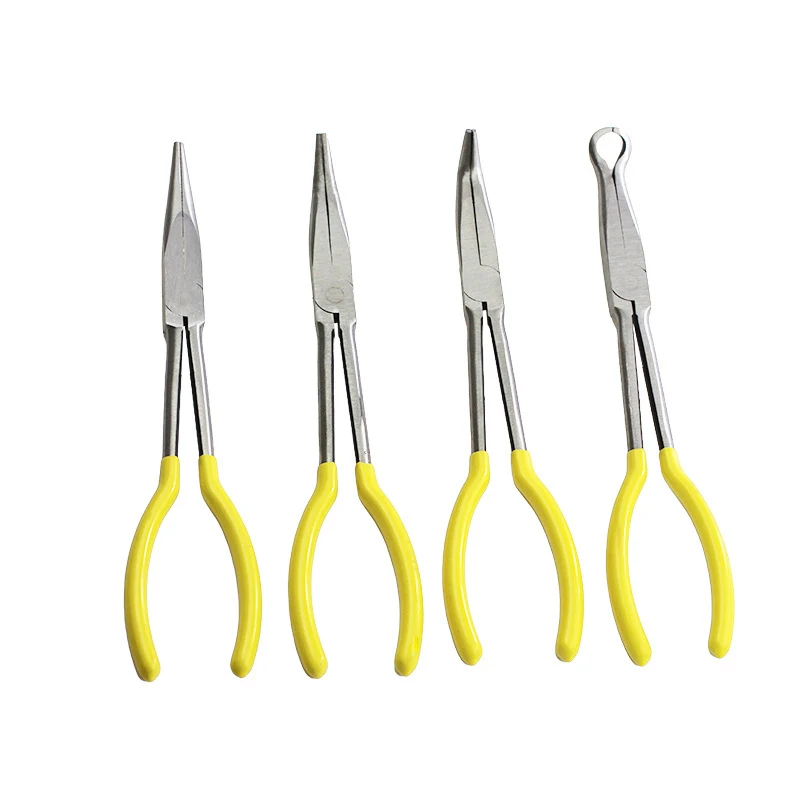 1PC 11inch Extra Long Nose Pliers Straight Bent Tip Spanner Clips Auto Hand Tool Removal Home Tool Mechanic Equipment Pliers