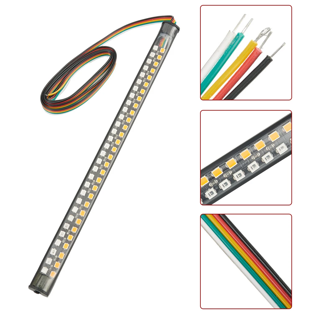 Practical Useful Accessories Strip Lights 20cm DC 12V LED Lamp Red+Yellow Waterproof Anti-corrosion Replacement