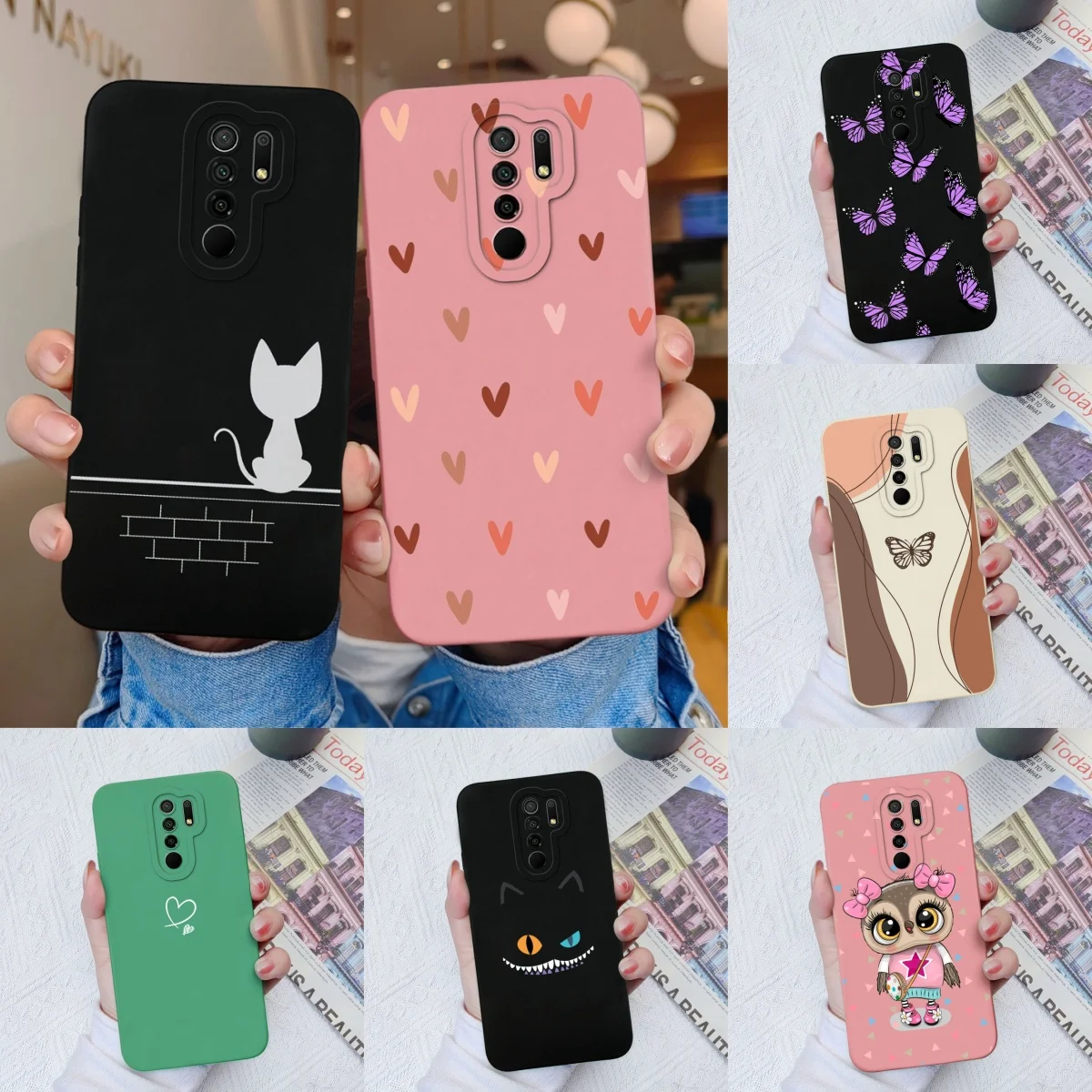 Case For Xiaomi Redmi 9 9A 9C Colourful Liquid Silicone Anti Slip Phone Back Cover For Redmi 9 A C Full Protection Shell Bumper