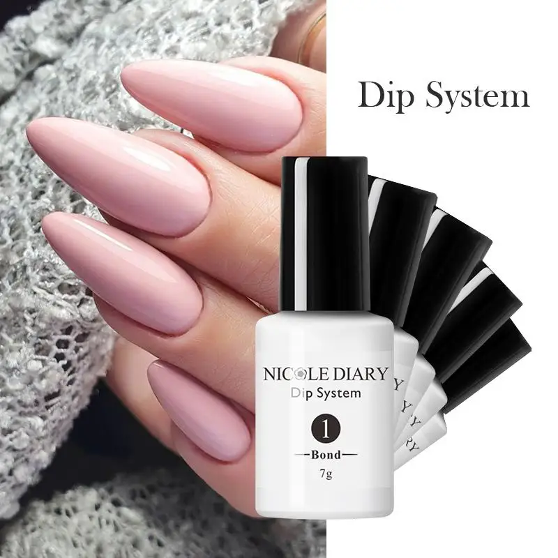 NICOLE DIARY Color Dipping System Liquid Kit Natural Dry No Lamp Cure Art Decoration Pigment DIY Gel Glitter French Acrylic Nail