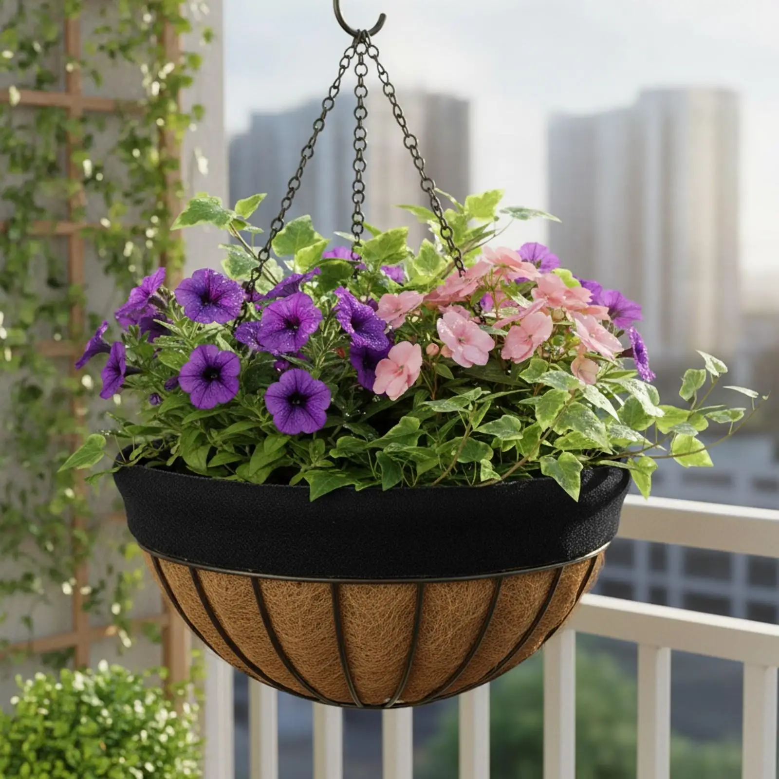 Flexible Felt Planter Liner Roll 12 Inch Wide Breathable Rectangular Plant Pot Mat for Outdoor Hanging Basket Window Box