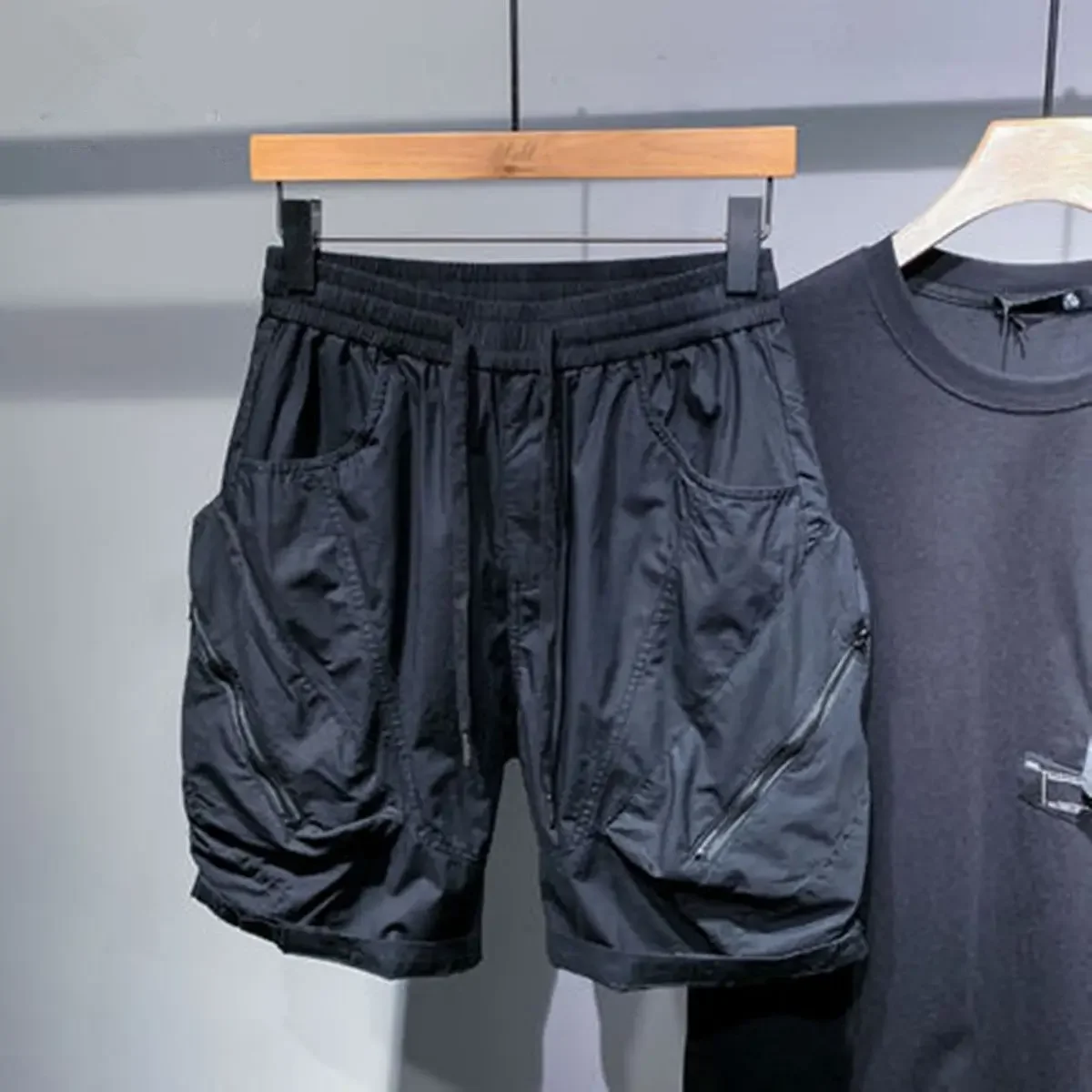 Men Fashion Caogo Shorts Big Pockets Jogger Short Hip Hop Streetwear Harajuku Trousers Plus Size Streetwear Hip Hop Sweatpants
