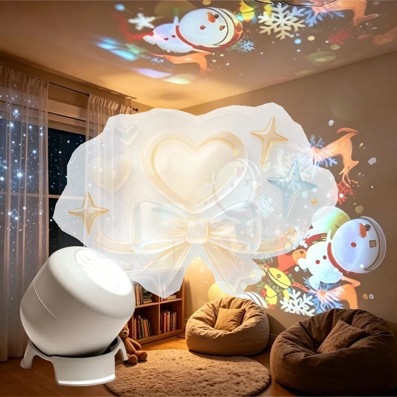 Rotating Snowflake LED Projector Wall Ceiling Colorful Projection for Christmas New Year Eve Party Decor