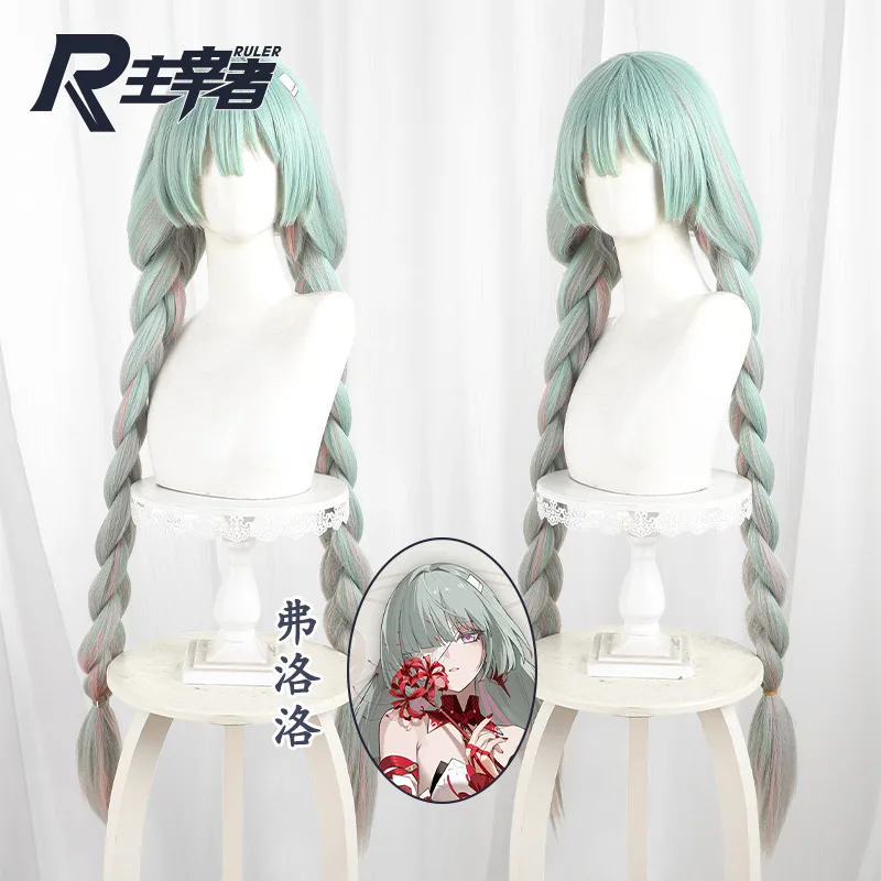 

Game Wuthering Waves Phrolova Cosplay Wig Light Green Double Ponytail Fractsidus Wigs Fractsidus Halloween Party Carnival Prop