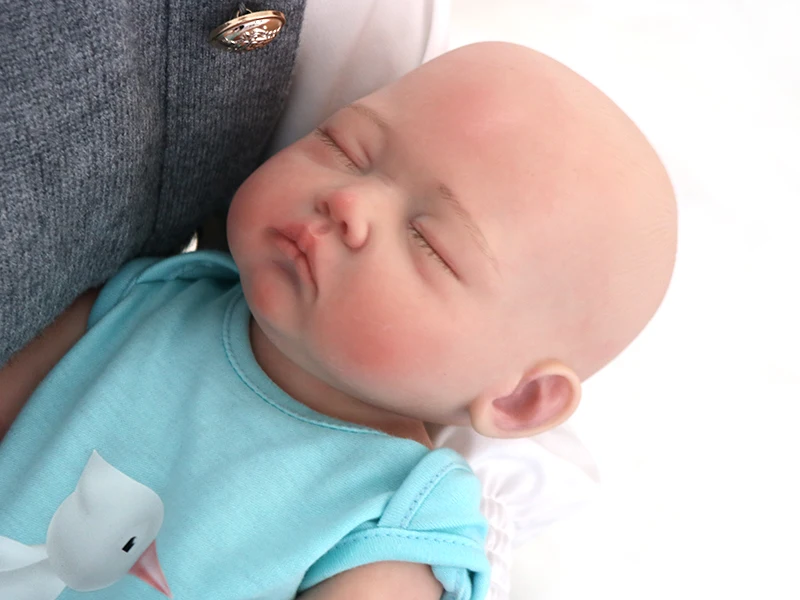 Спящий ребенок для 18-дюймовой силиконовой куклы реборн, ручная роспись, мягкая силиконовая настоящая милая кукла реборн для детей