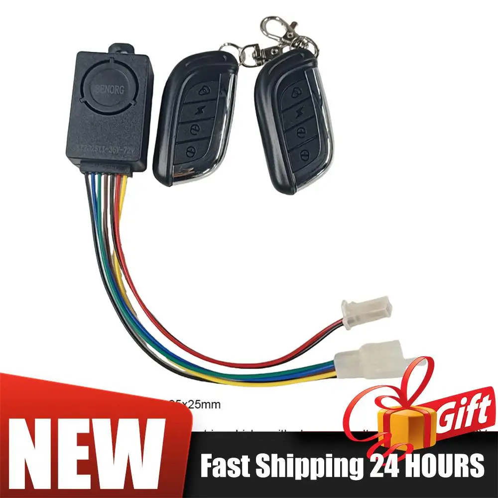 Electric Bike Anti-theft Alarm System 36V-72V Dual Remote One Key Start For E-scooter Bicycle Anti Lost Remote Control Alert