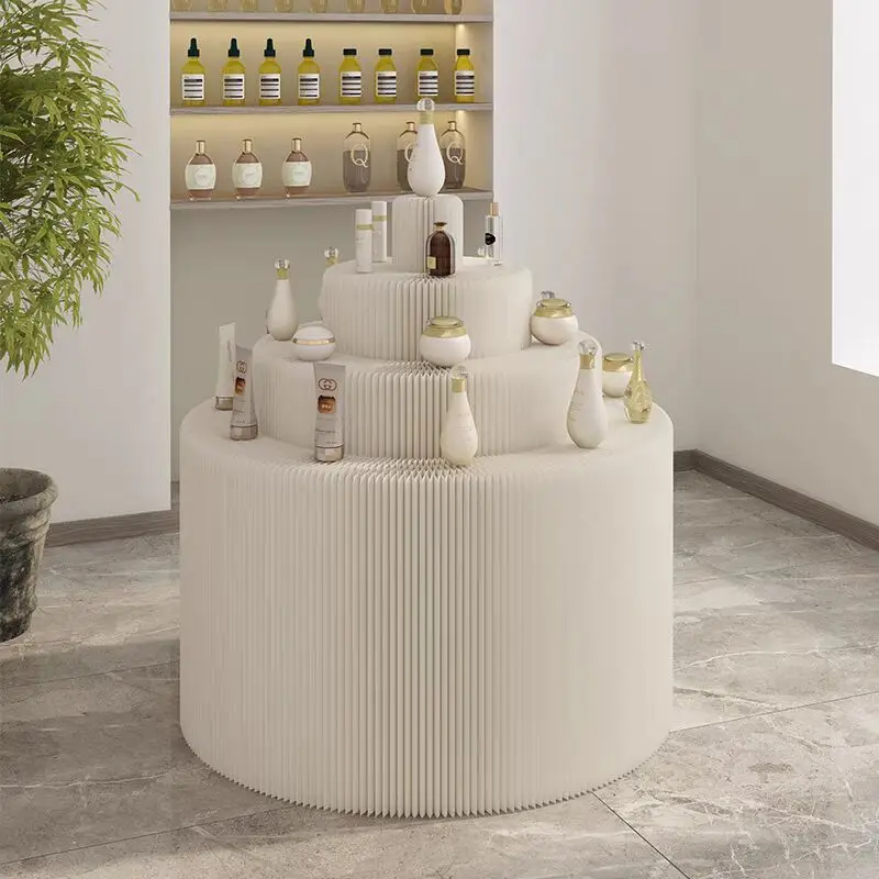 

Round Paper Folding Cylinder Pedestal Stand Display Rack Cake Dessert Show Table Platform handbag Holder Party Scene Layout