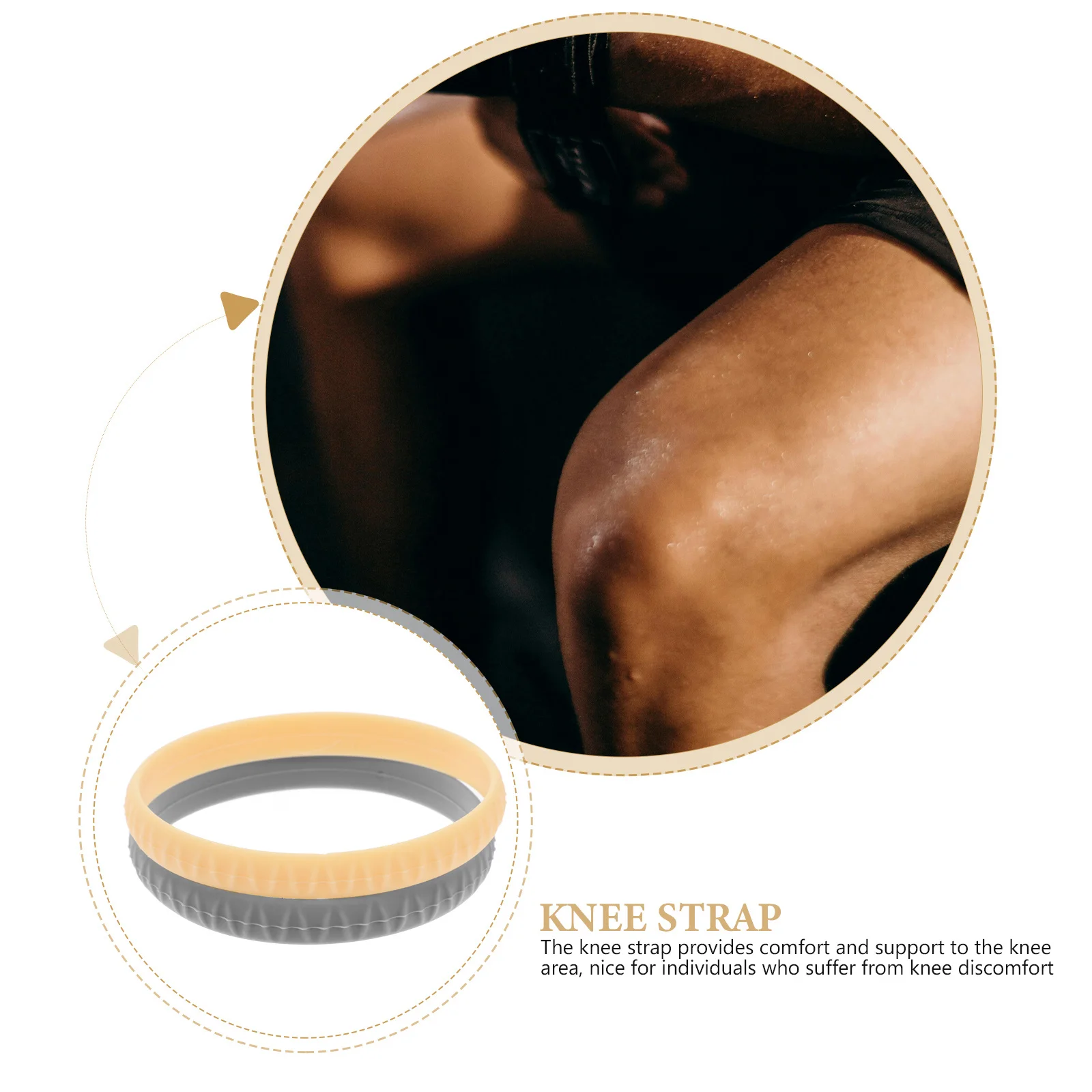 

2pcs Knee Support Strap Silicone Patella Brace For Running Basketball Football Elastic Fixation Sports Knee Sleeve Breathable