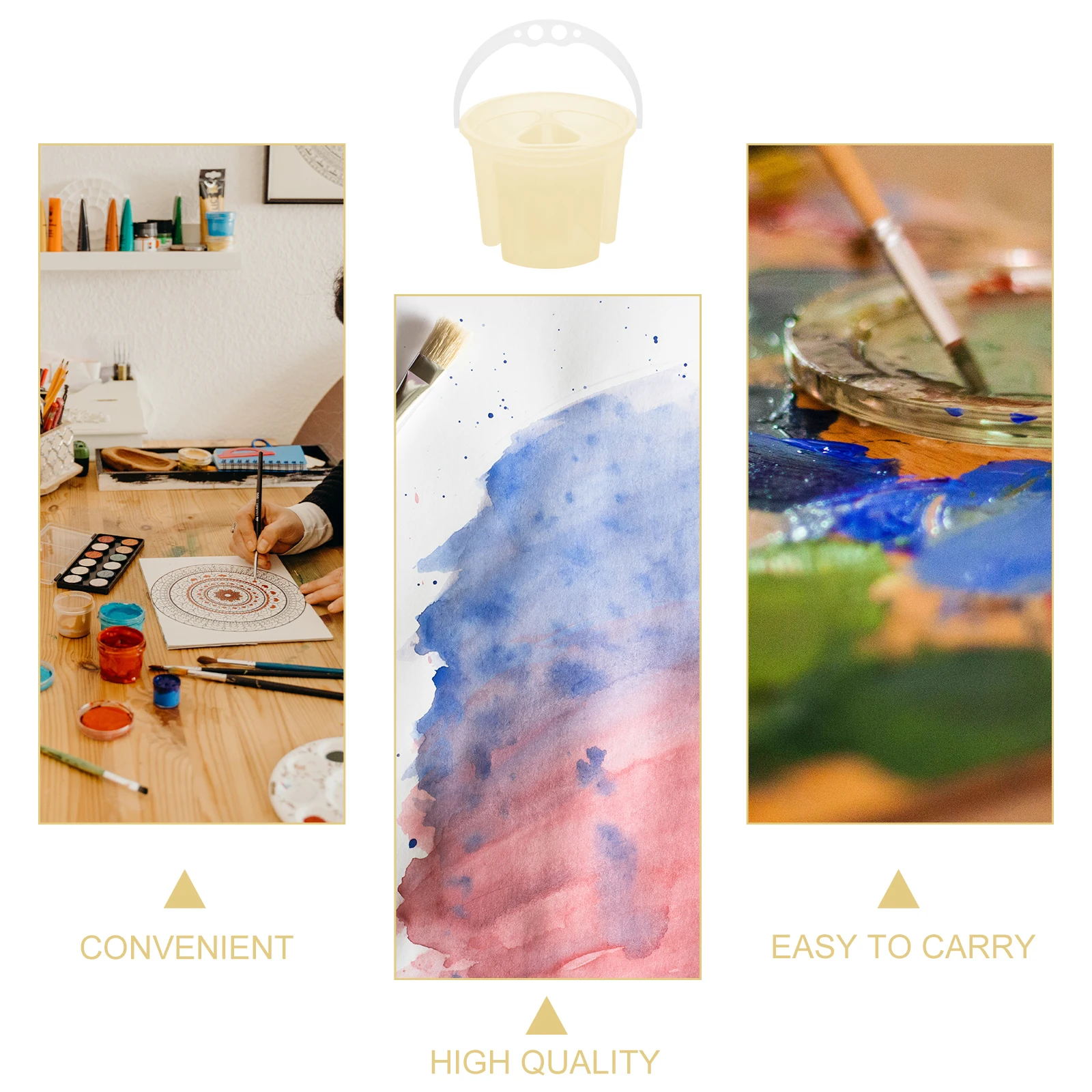 

2pcs Wash Pen Basin Durable Plastic Multi Functional Washing Brush Mixing Color Artist Buckets Green Containers Painting Tools