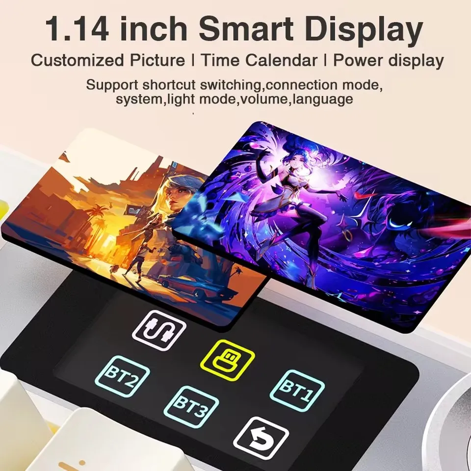AULA F108 Pro 게이밍 기계식 키보드 트라이 모드 커스텀 멀티 노브 스크린 RGB e스포츠 무선 키보드 TFT 스마트 디스플레이 탑재 썸네일 6