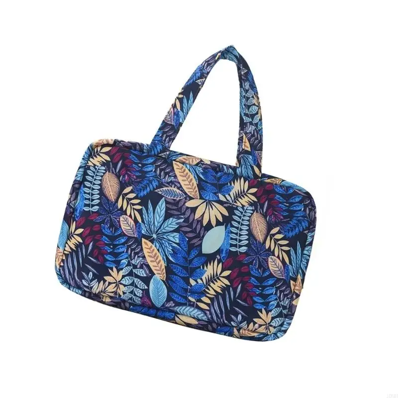 Fashionable Patterned Makeup Storage Bag with Separate Wet and Dry Sections a Space Saving Travel Toiletry JOMD