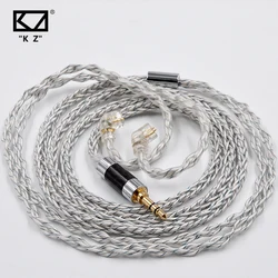 KZ Earphones Cable 8 Core Silver Blue Hybrid 784 Cores Silver Plated Upgrade Cable Heaset Wire For KZ ZEX ZAX ZS10 PROX ZSN ZSX