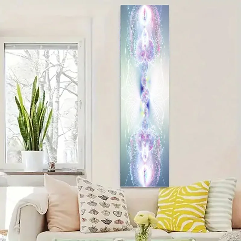 VIKAMA Stained Glass Tapestry – Colorful Mosaic Flower, Boho Living Room Decor