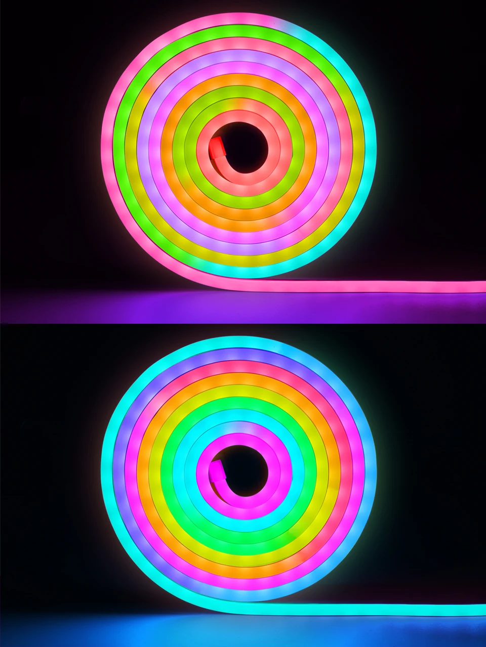 5M/16.4FT USB LED Light Neon Strip WS2812B RGBIC DC5V Rope Lights Neon Tape Chasing Effect Room Wall Decor Neon Sign
