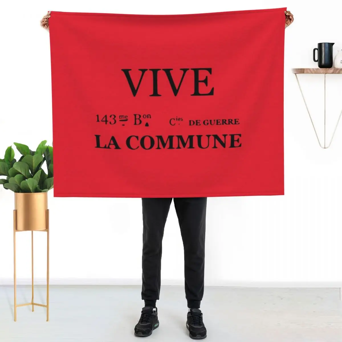 

Vive la Commune Flag of the 143rd battalion of the Communal National Guards of the Paris Commune Throw Blanket