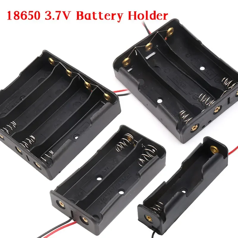 5PCS 18650 Battery Holder Box Battery Storage Case Compartment with Cable 1 2 3 4 1x 2x 3x 4x for 18650 3.7V Batteries