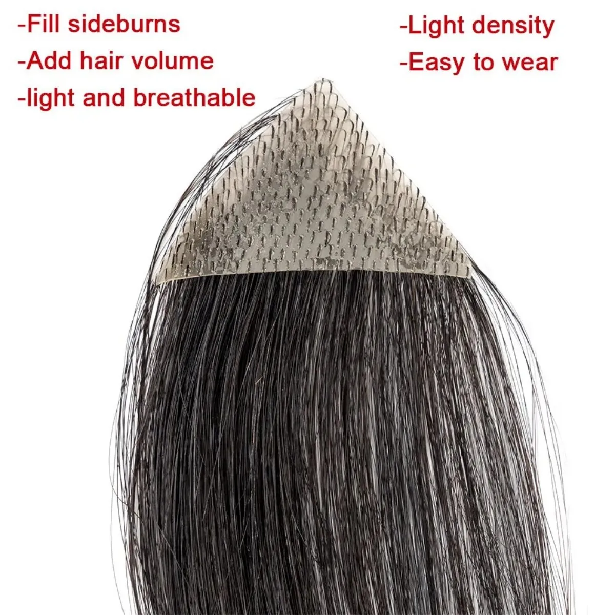 رقع شعر معبد صغيرة الحجم باللون الأسود الطبيعي للرجال والنساء قطعتين من قطع الشعر لتساقط خط الشعر بقاعدة من البولي يوريثان #3