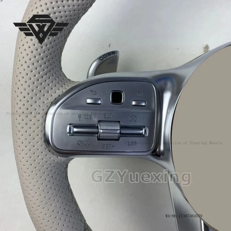 High Luxury White Real Leather Steering Wheel for Mercedes AMG GT 809 W204 W221 W205 W166 W177 W204 W217 W222 C63 E63 S63 G63