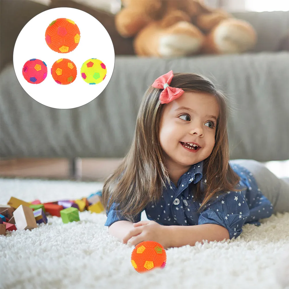 

3Pcs Kids Flashing Football Massage Balls Multipurpose Lighting Bouncy Playthings Colored Plastic Sounding Educational