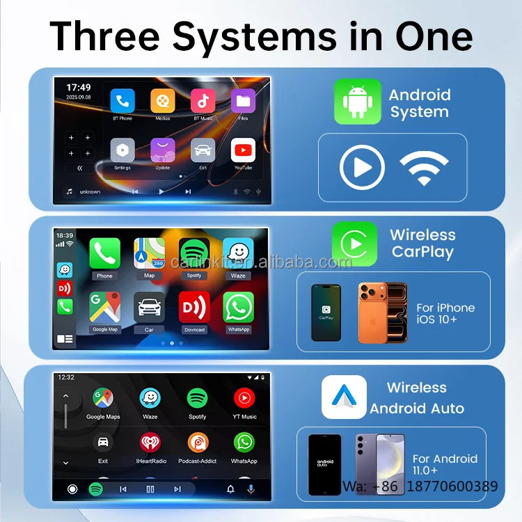 New carlinkit Cp2a Pro 3 In1 Multimeidia Wireless Carplay Adapter Auto Car Play Usb Android System Ai Box for spotify youtube