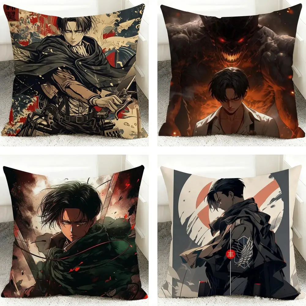 Anime A-Attack on Titan Cushion Cover Soft Short Plush Pillow Case Cushion Cover for Living Room Sofa Decor