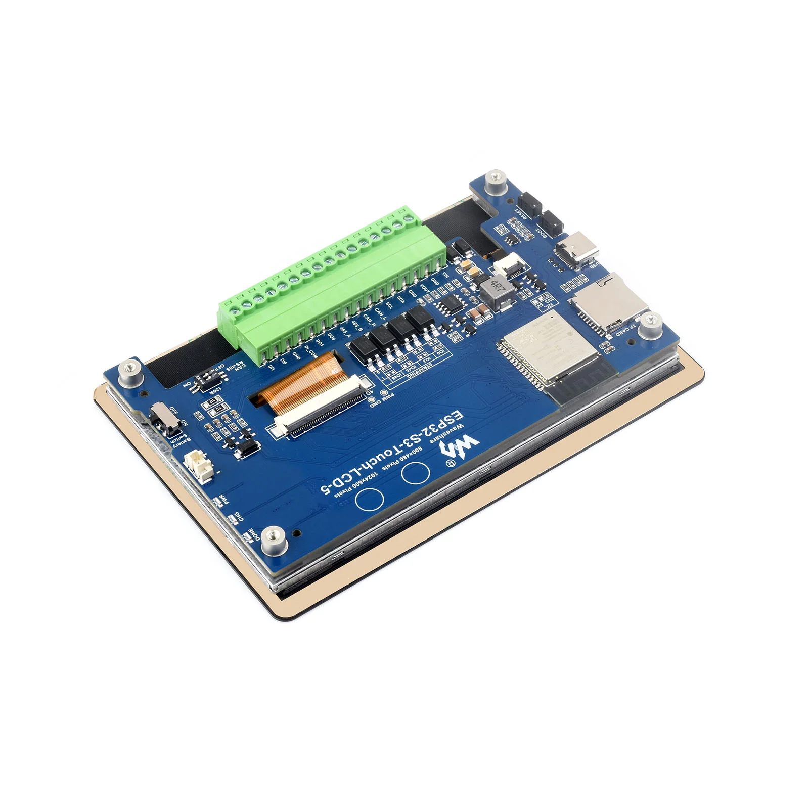 ESP32-S3 Placa de desarrollo de pantalla táctil capacitiva de 5 pulgadas, táctil de 5 puntos, procesador de doble núcleo LX7 de 32 bits, compatible con WiFi y Bluetooth