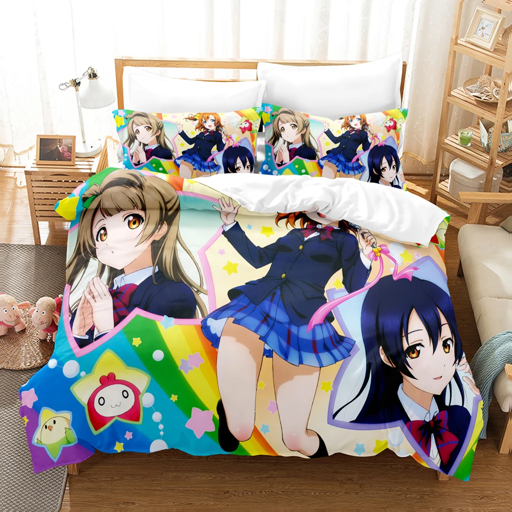 

3D Love Live Bedding Sets Duvet Cover Set With Pillowcase Twin Full Queen King Bedclothes Bed Linen